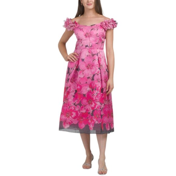 strapless open back dress Piera Cut-Out Waist Maxi Dress Hot Pink